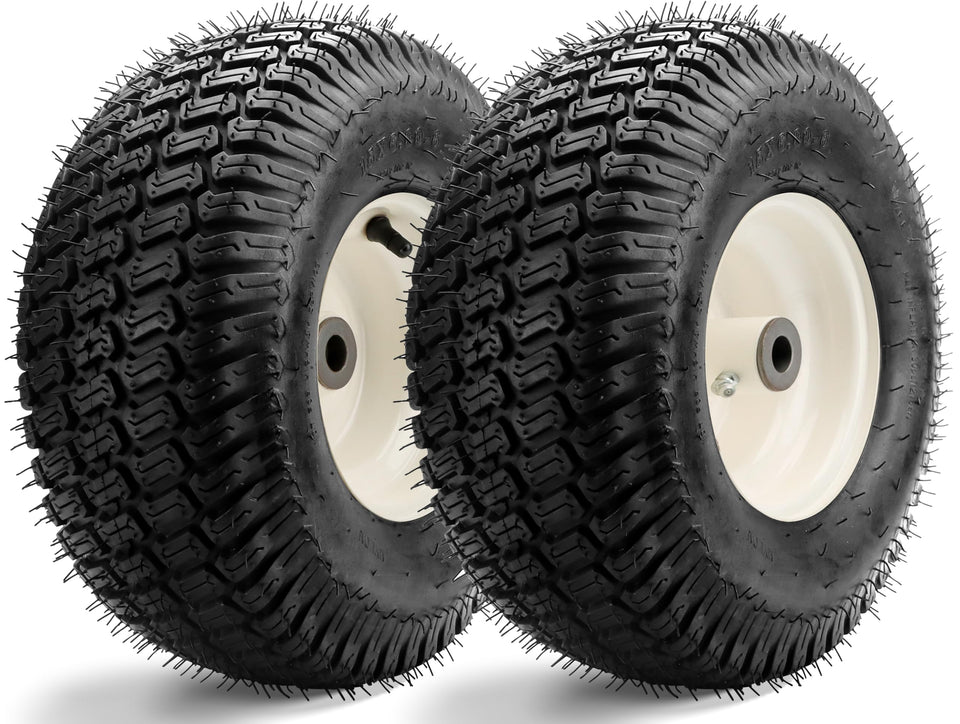 Vypart 2-Pack NHS Front Lawn Mower Tires & Wheels – 15x6.00-6, 3