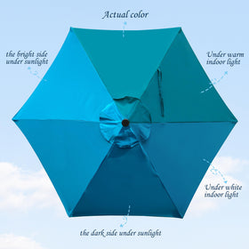 Blissun cerulean umbrella with push-button tilt for adjustable shade