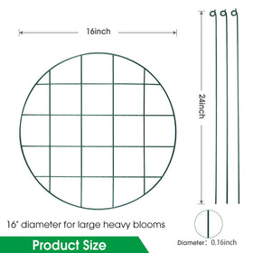 Sekcen 6 Pack Peony Support Cage – Grow-Through Plant Supports, 16 x 24 Inch