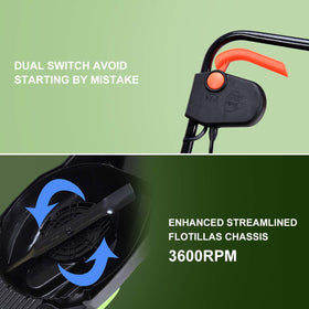 Goplus lawn mower folding handle for compact storage when idle