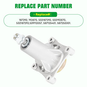 Youxmoto Spindle Assembly with Pulley for 42–46 Inch Decks | 187292, 192870, 532187281
