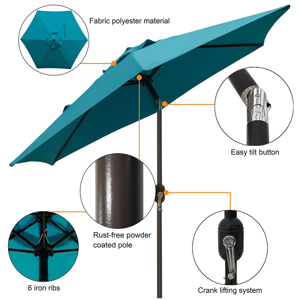 Blissun cerulean crank mechanism enables easy open and close