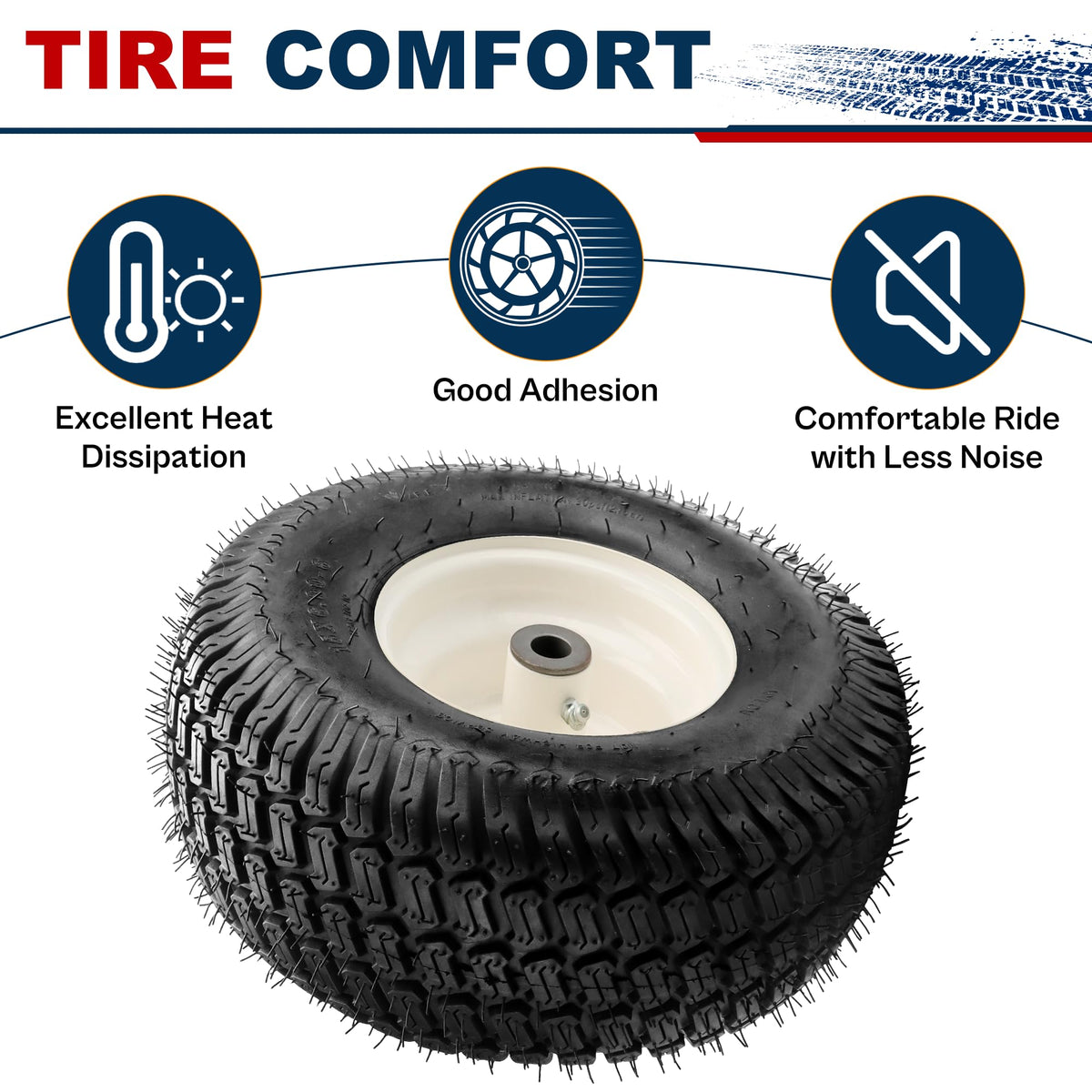 Vypart 2-Pack NHS Front Lawn Mower Tires & Wheels – 15x6.00-6, 3