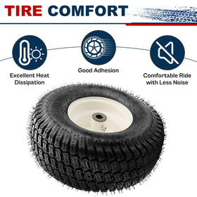 Vypart 2-Pack NHS Front Lawn Mower Tires & Wheels – 15x6.00-6, 3