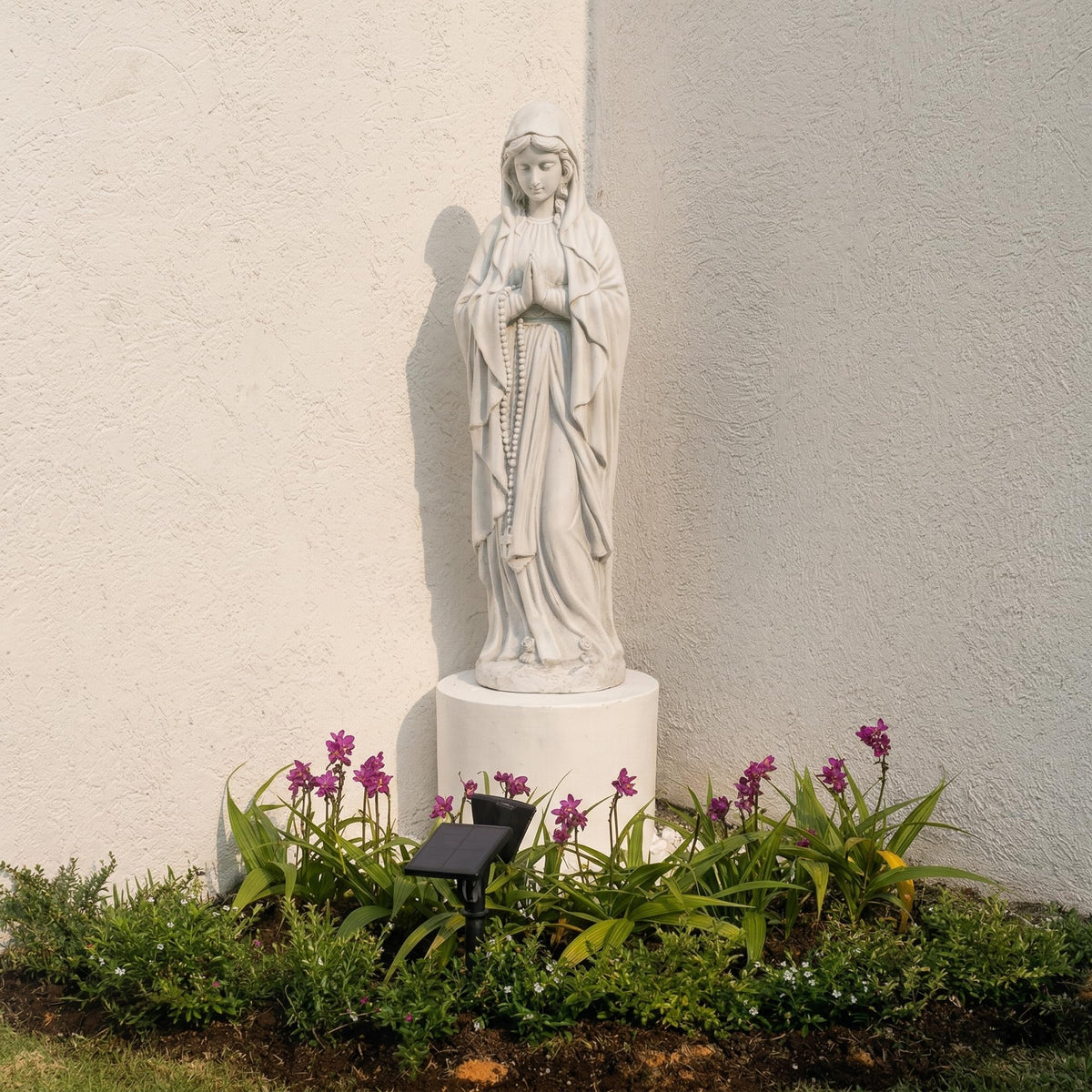 JXNCJXZG Virgin Mary Praying Statue – 29.3 Inch Outdoor Garden Decor | Magnesium Oxide Stone Sculpture