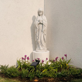 JXNCJXZG Virgin Mary Praying Statue – 29.3 Inch Outdoor Garden Decor | Magnesium Oxide Stone Sculpture