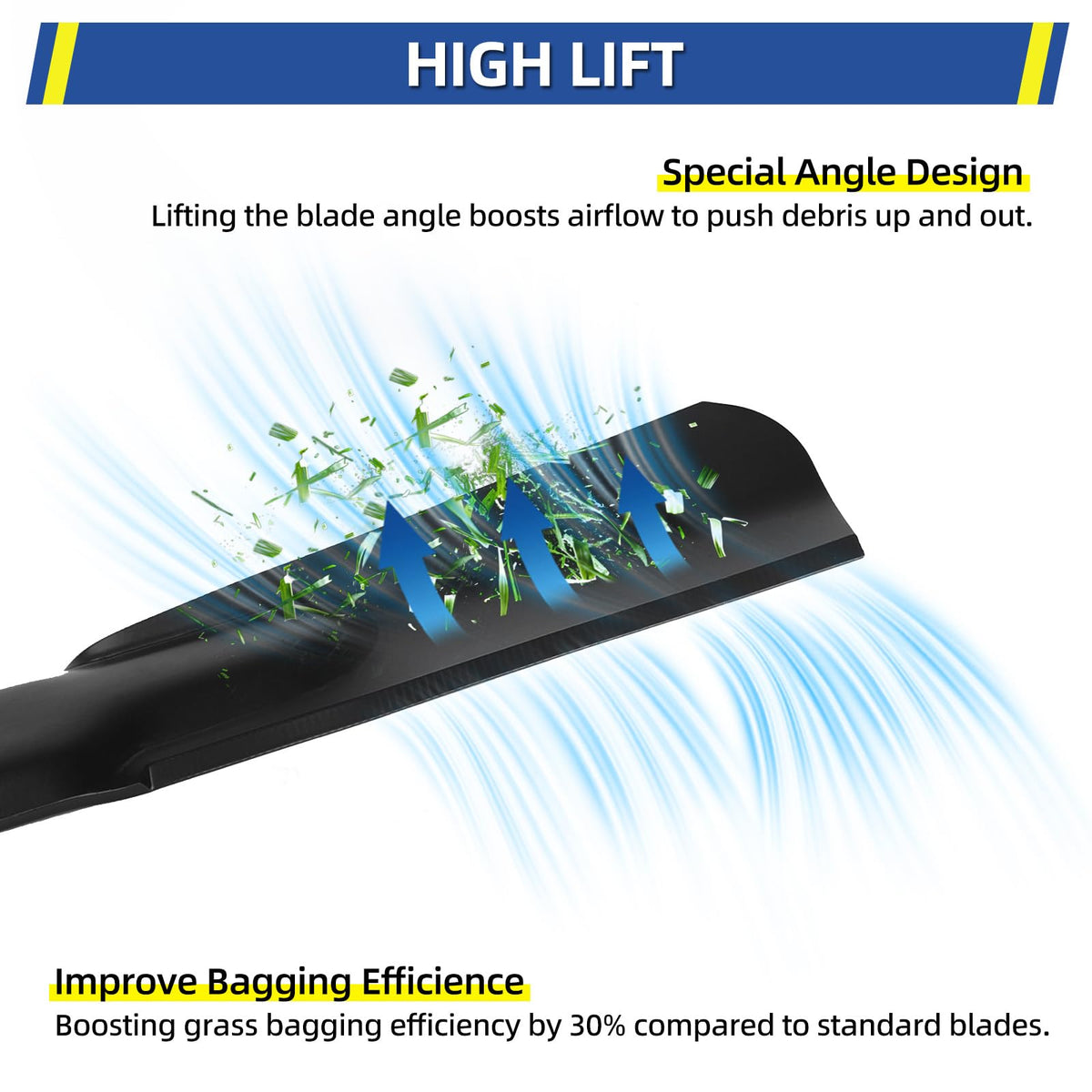 GICOOL 2 Pack High Lift Mower Blade for 42