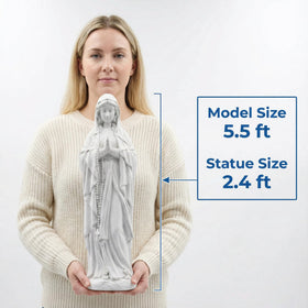 JXNCJXZG Virgin Mary Praying Statue – 29.3 Inch Outdoor Garden Decor | Magnesium Oxide Stone Sculpture
