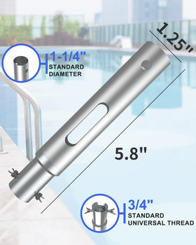 SKGPOLE Swimming Pool Pole — 16 ft Telescopic Aluminum, Universal 1-1/4
