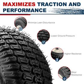 Vypart 2-Pack NHS Front Lawn Mower Tires & Wheels – 15x6.00-6, 3