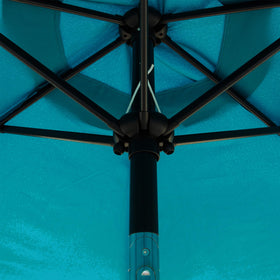 Blissun cerulean waterproof fabric provides UV protection on sunny days
