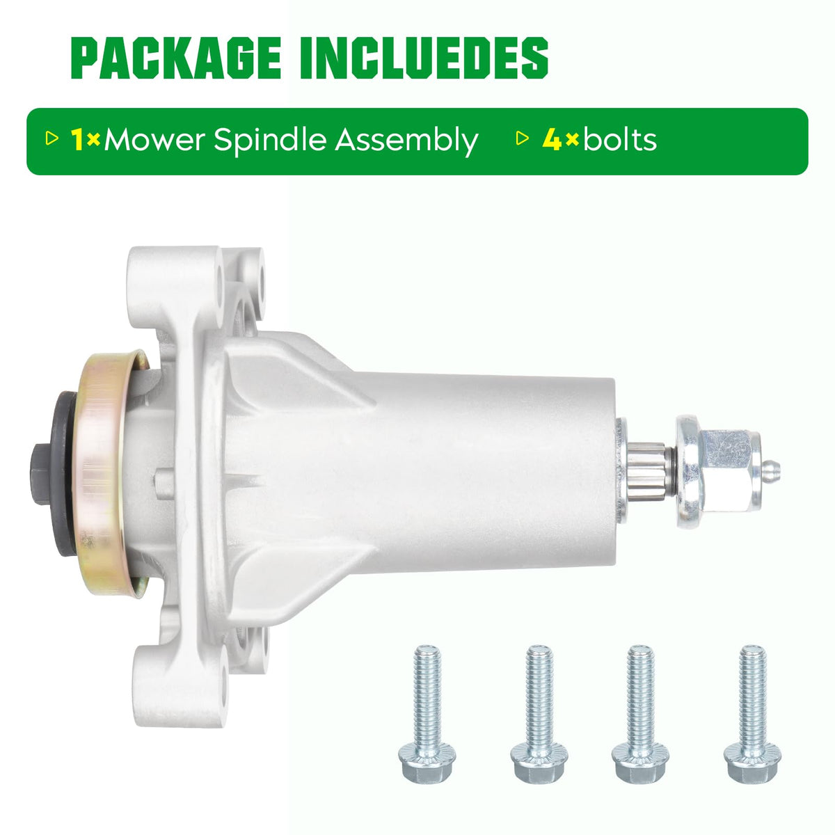 Youxmoto Spindle Assembly with Pulley for 42–46 Inch Decks | 187292, 192870, 532187281