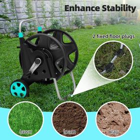 HOZCART Garden Hose Reel – Heavy-Duty Metal Cart for 100–120 ft of 5/8