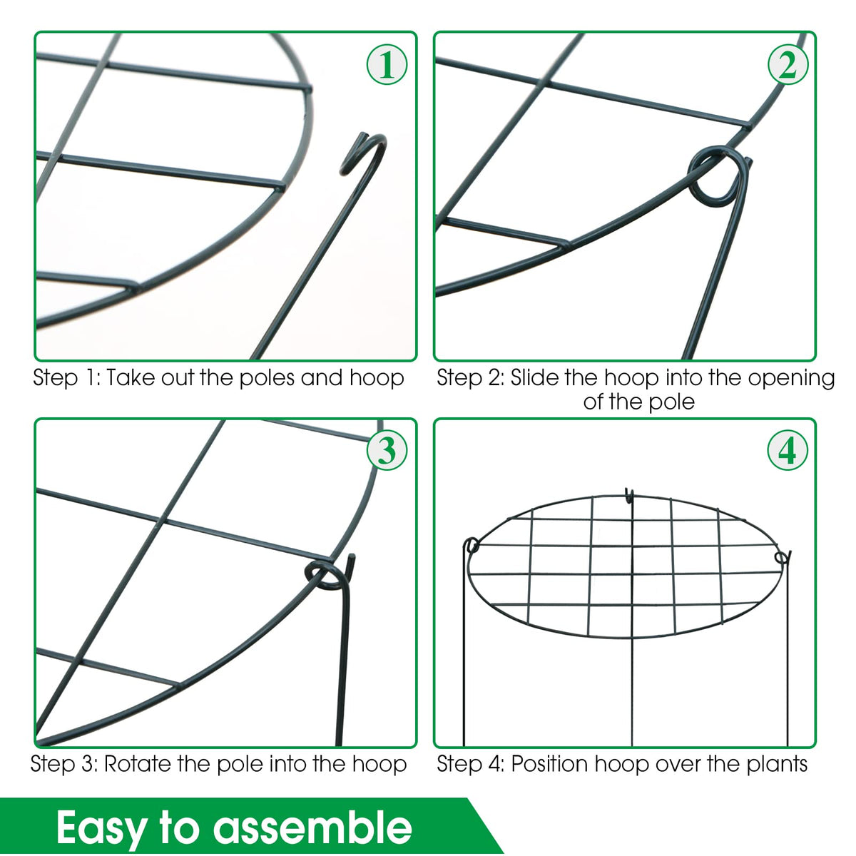 Sekcen 6 Pack Peony Support Cage – Grow-Through Plant Supports, 16 x 24 Inch