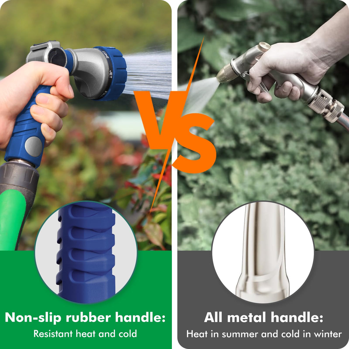 Restmo Heavy-Duty Hose Nozzle – 7-Pattern Metal Sprayer with Thumb Control (3/4