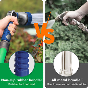 Restmo Heavy-Duty Hose Nozzle – 7-Pattern Metal Sprayer with Thumb Control (3/4