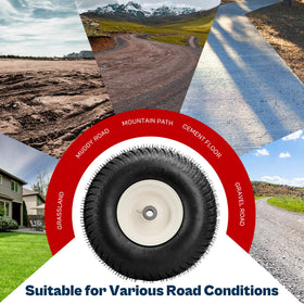 Vypart 2-Pack NHS Front Lawn Mower Tires & Wheels – 15x6.00-6, 3