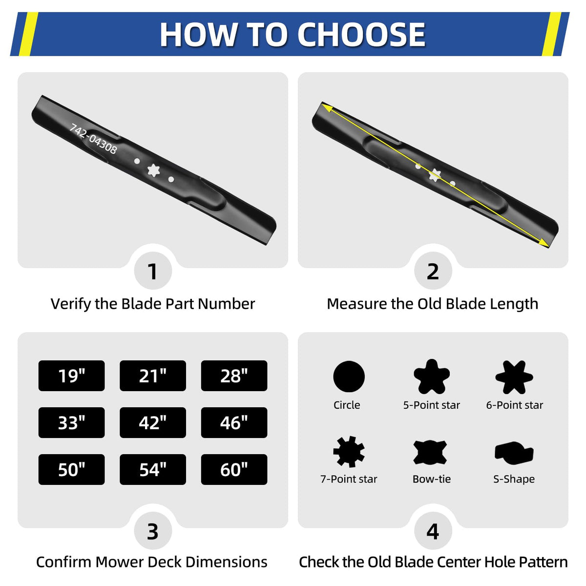 GICOOL 2 Pack High Lift Mower Blade for 42