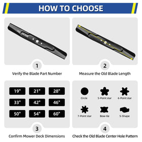 GICOOL 2 Pack High Lift Mower Blade for 42