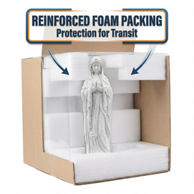 JXNCJXZG Virgin Mary Praying Statue – 29.3 Inch Outdoor Garden Decor | Magnesium Oxide Stone Sculpture