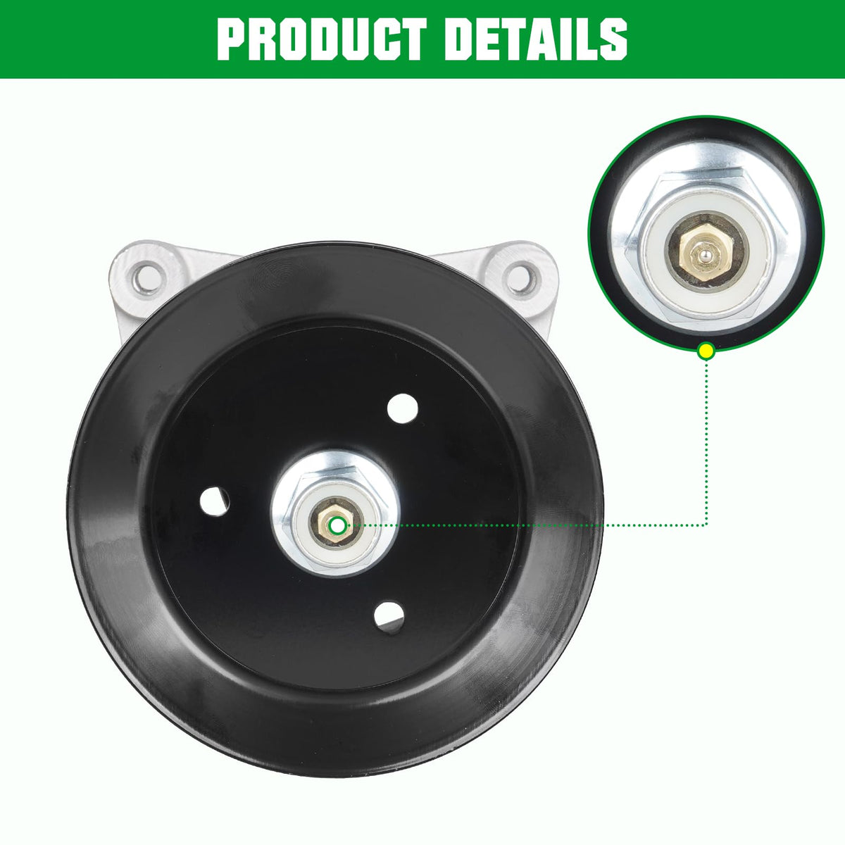 Youxmoto Spindle Assembly with Pulley for 42–46 Inch Decks | 187292, 192870, 532187281