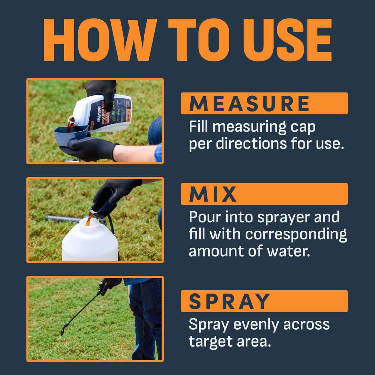 Image Herbicides targets crabgrass, foxtail, and nutsedge on turf.