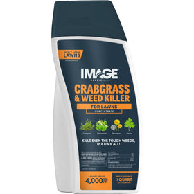 Image Herbicides crabgrass weed killer bottle delivers root-level weed control.