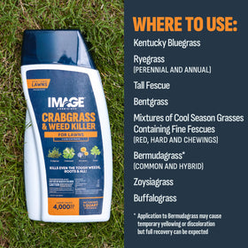 Image Herbicides 32 oz concentrate packaging shown for home use.