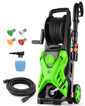 Imdot electric pressure washer front view showing compact design for home cleaning