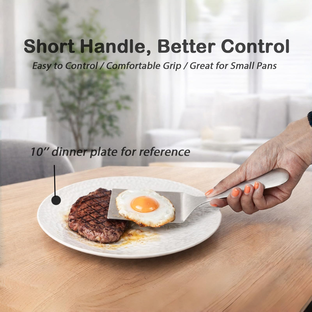IMEEA brushed SUS304 stainless-steel spatula with durable finish.