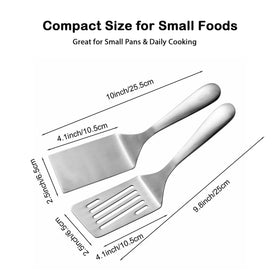 IMEEA slotted 10-inch spatula drains oil while lifting.