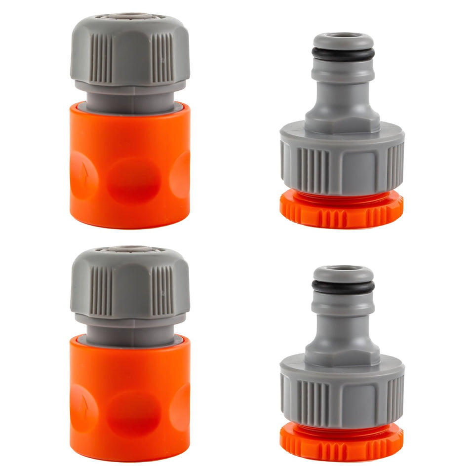 IMOR quick connect hose fittings showing half inch and three quarter inch threads for fast attachment