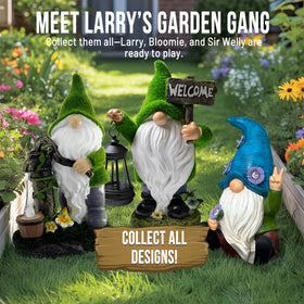 IMPECCABLE GOODS hand-painted resin gnome adds color to patios.