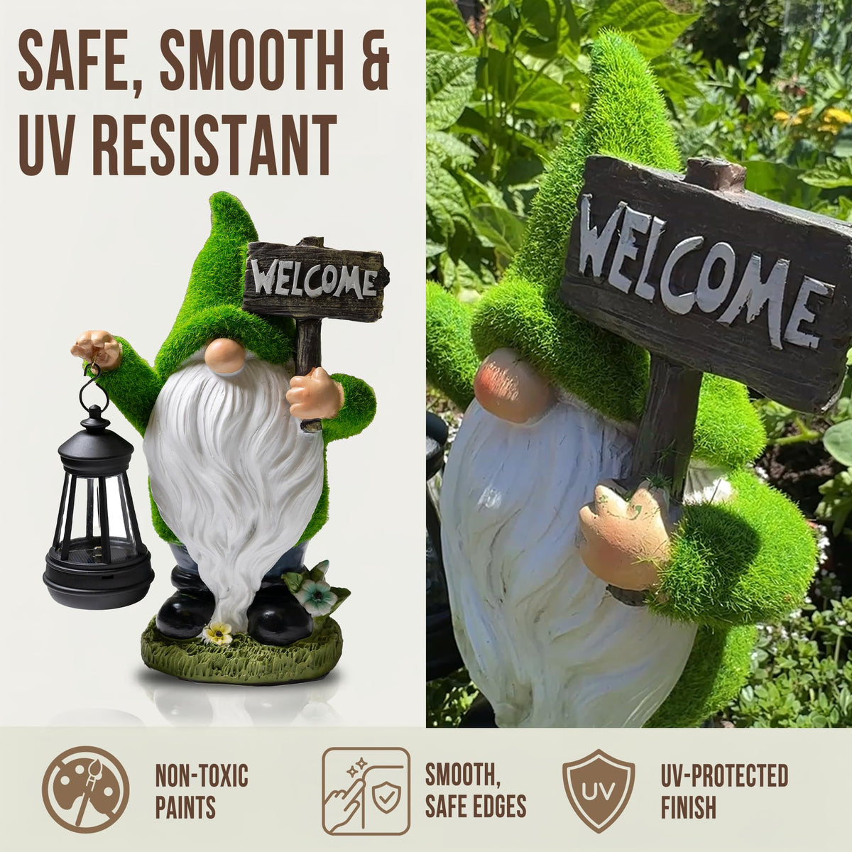 IMPECCABLE GOODS 11-inch gnome makes a charming garden gift.