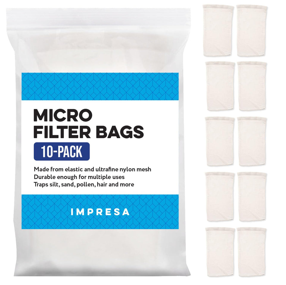 IMPRESA fine mesh pool vacuum bag captures sand and silt for clearer water
