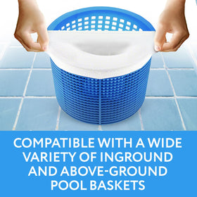 IMPRESA pool socks compatible with Hayward, Pentair, and Intex baskets for versatile filtration.