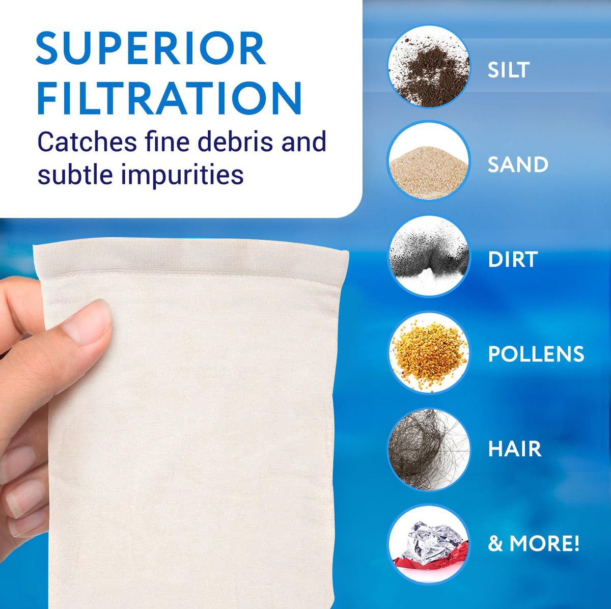 IMPRESA pool vacuum bag compatible with Water Tech Catfish for seamless cleaning
