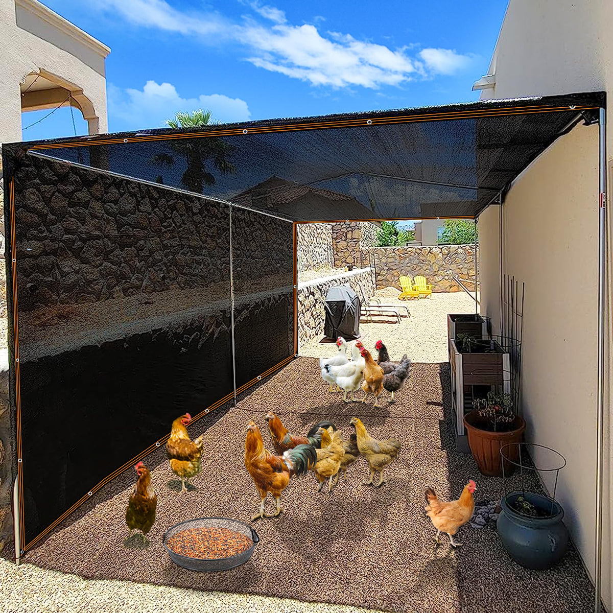 IMSGVIFO greenhouse UV-resistant mesh shields seedlings from harsh sun while promoting airflow.