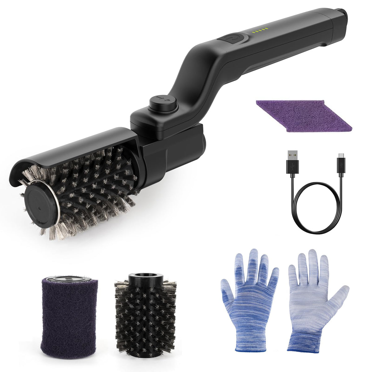 imtfzct electric grill brush demonstrates 3-speed rotation for customizable cleaning power.