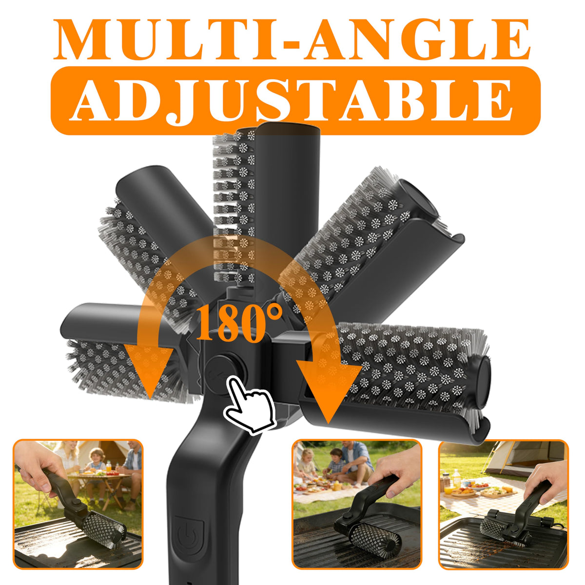imtfzct grill brush with detachable head for easy dishwasher cleaning.