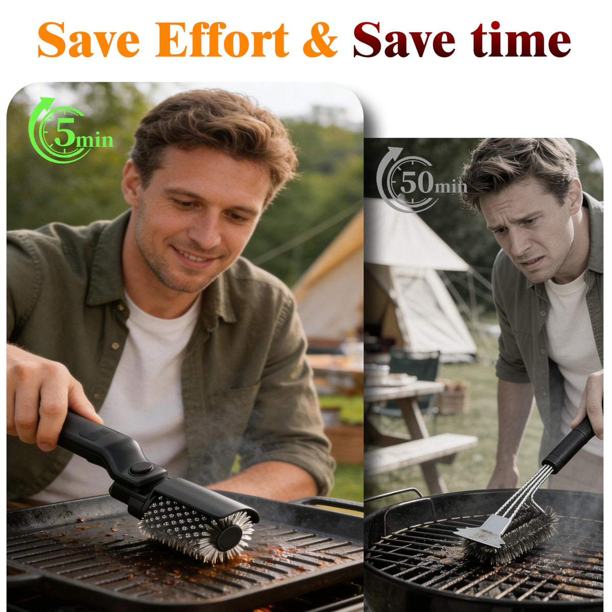 imtfzct grill brush withstands high heat and splashes for immediate post-cook cleaning.