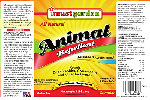 IMUSTGARDEN dual-action repellent application close-up deters nibbling with fear and scent.