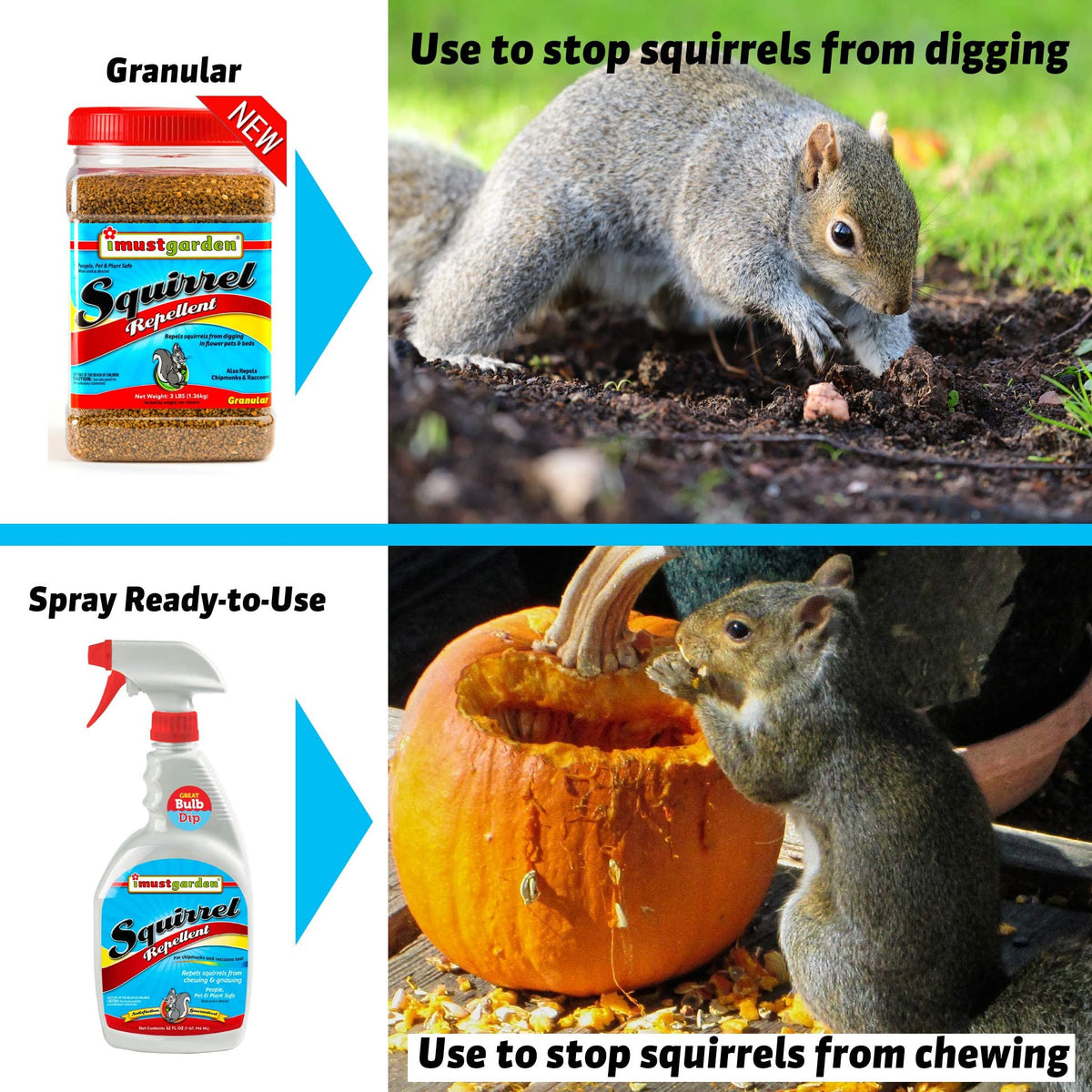 IMUSTGARDEN easy to use granules with no harmful chemicals.