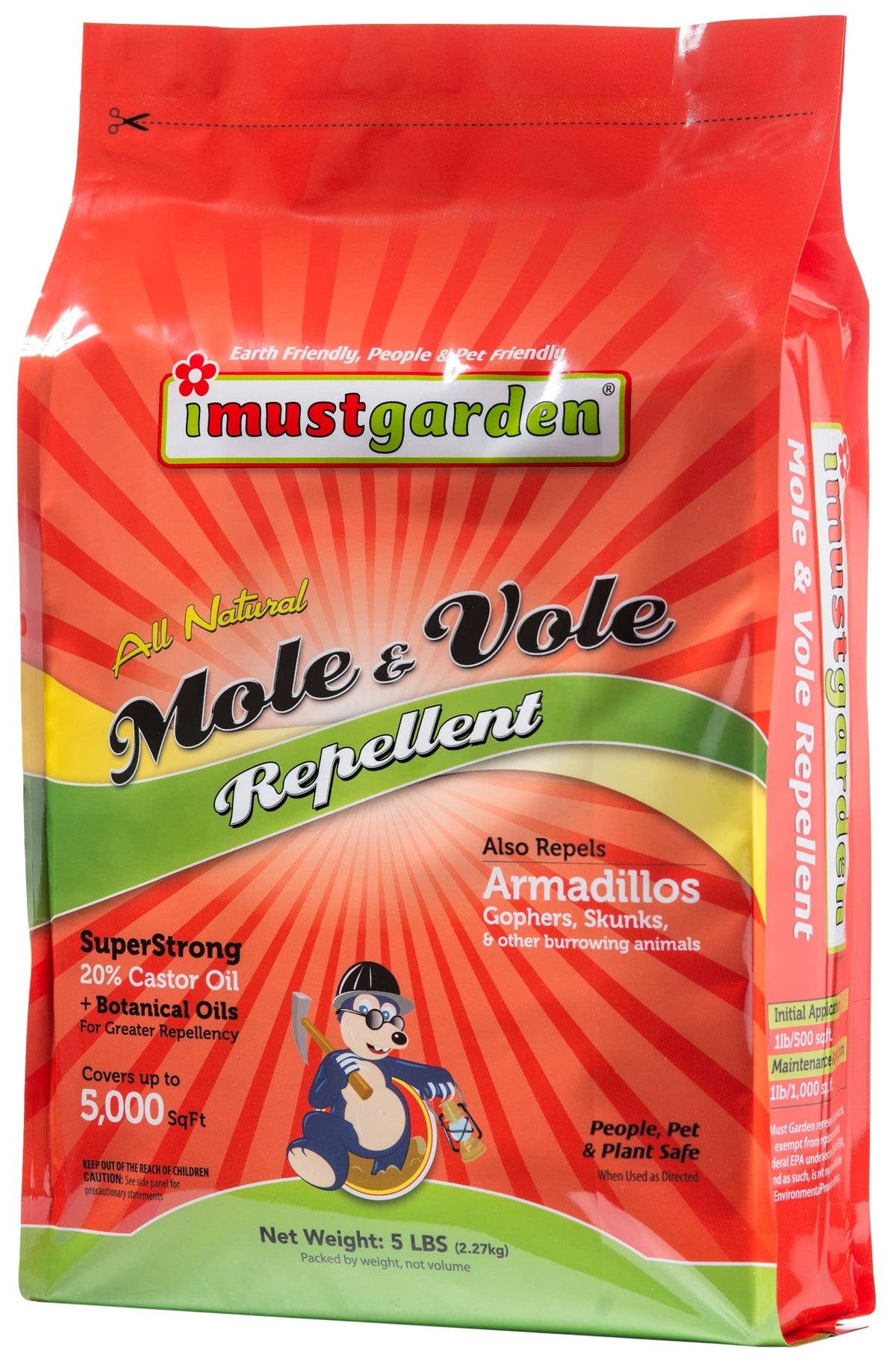 IMUSTGARDEN Mole and Vole Repellent granules for long-lasting lawn protection and pest deterrence.