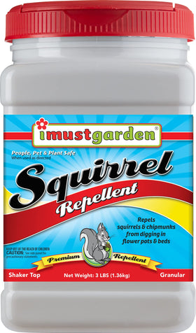 IMUSTGARDEN Squirrel Repellent 3lb granules deter digging in planters.