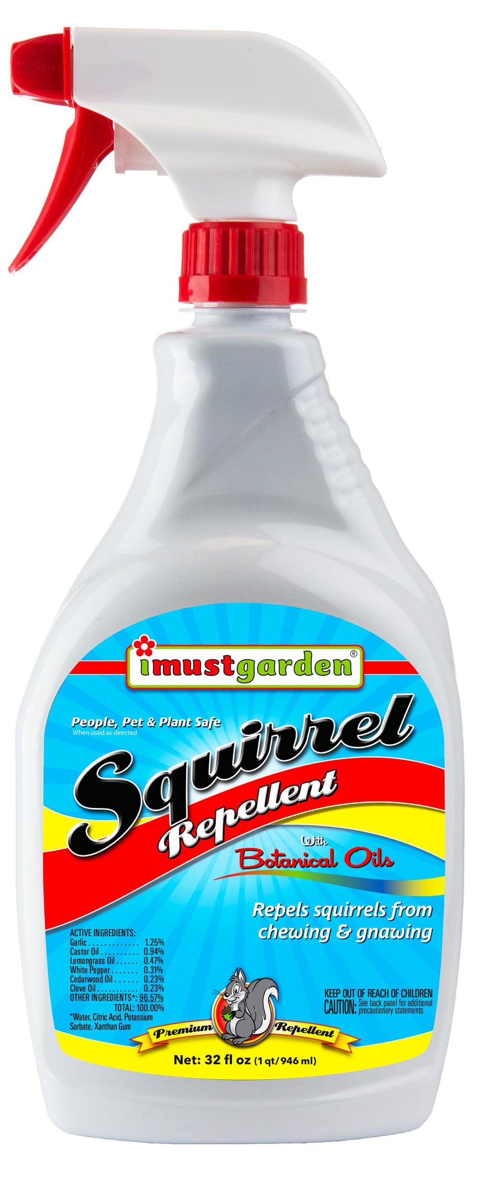 IMUSTGARDEN Squirrel Repellent bottle top for safe outdoor application