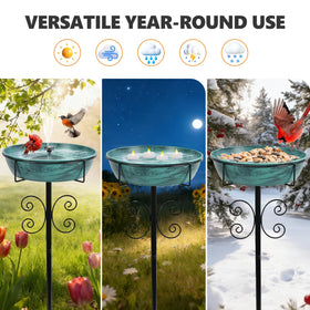 Inanil bird bath adds vintage garden decor to patio and lawn
