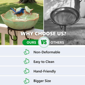 Inanil multi-use bird bath dish doubles as planter or butterfly puddler.