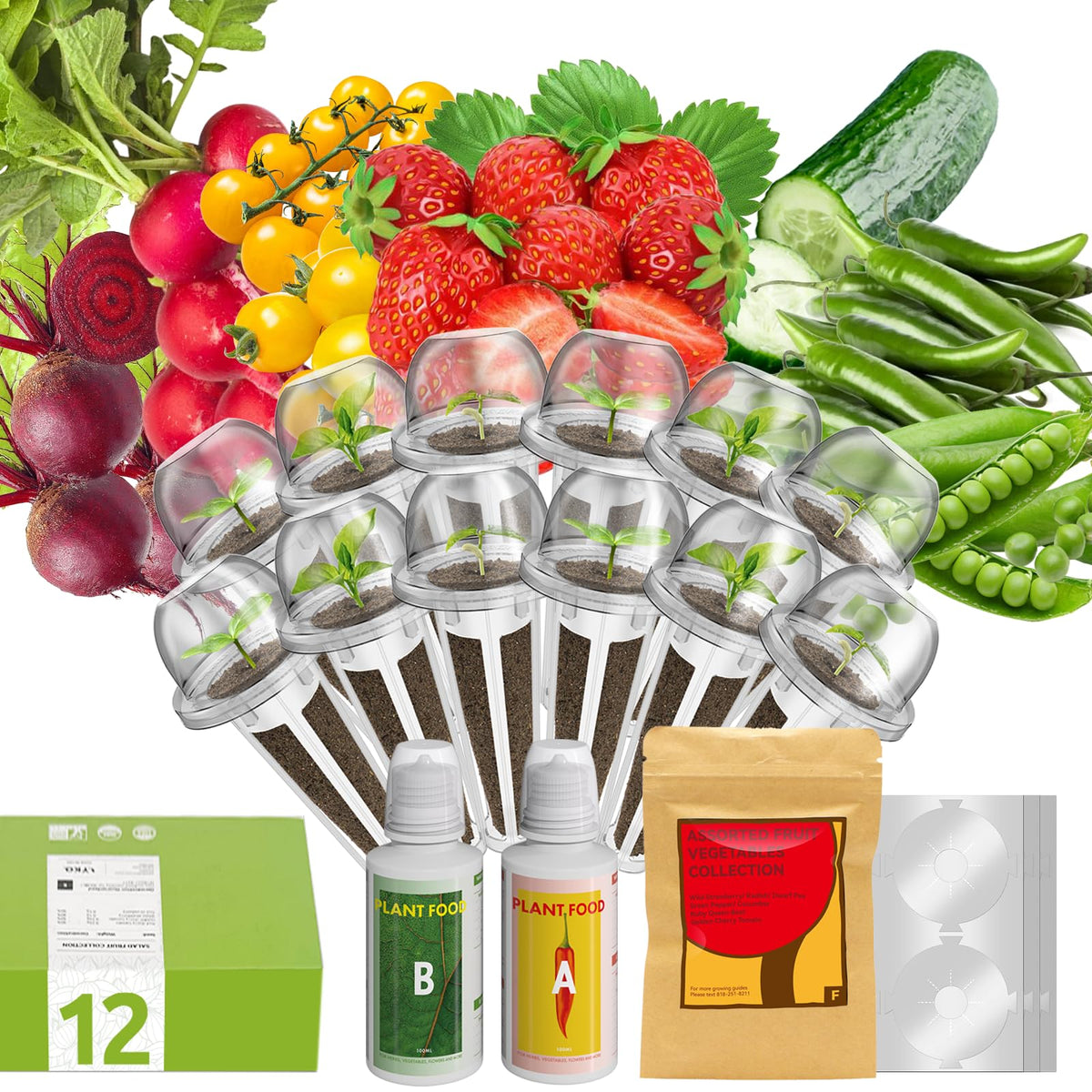 Inbloom 12-pod seed kit box for easy indoor hydroponics.