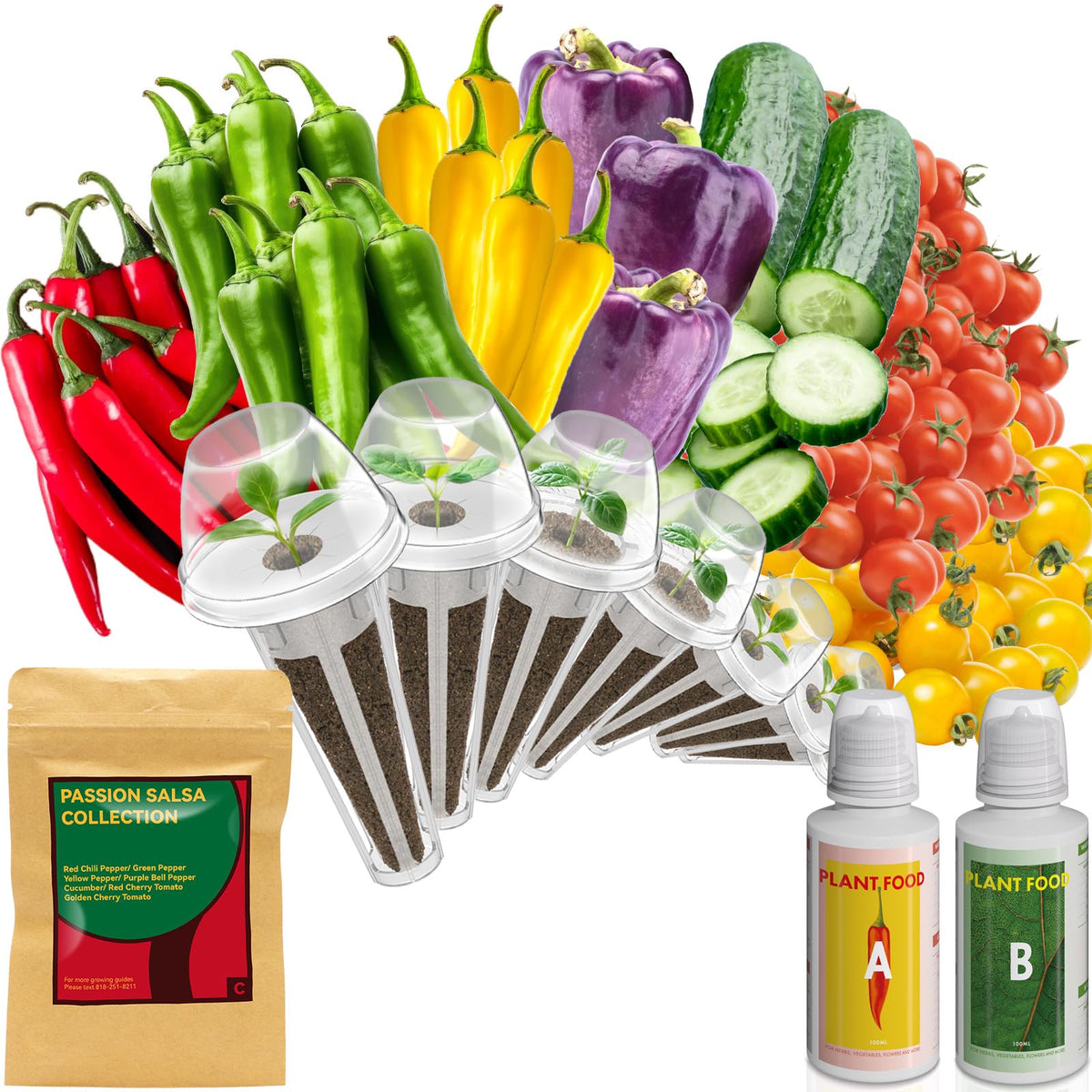 inbloom salsa garden seed pod kit-7 pod compact setup for salsa ingredients